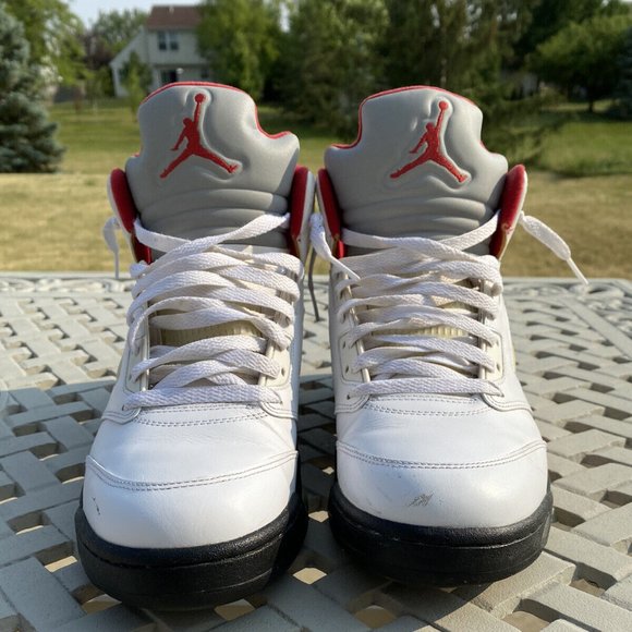NIKE AIR JORDAN RETRO 5 V WHITE FIRE RED BLACK 136027-100 SZ 10.5 main image 4